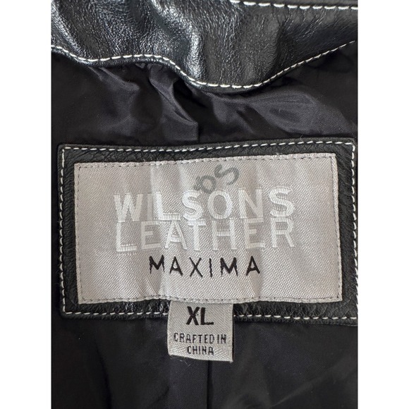 Wilsons Leather Maxima Black Moto Jacket Women's Size XL Biker Style - Picture 5 of 7